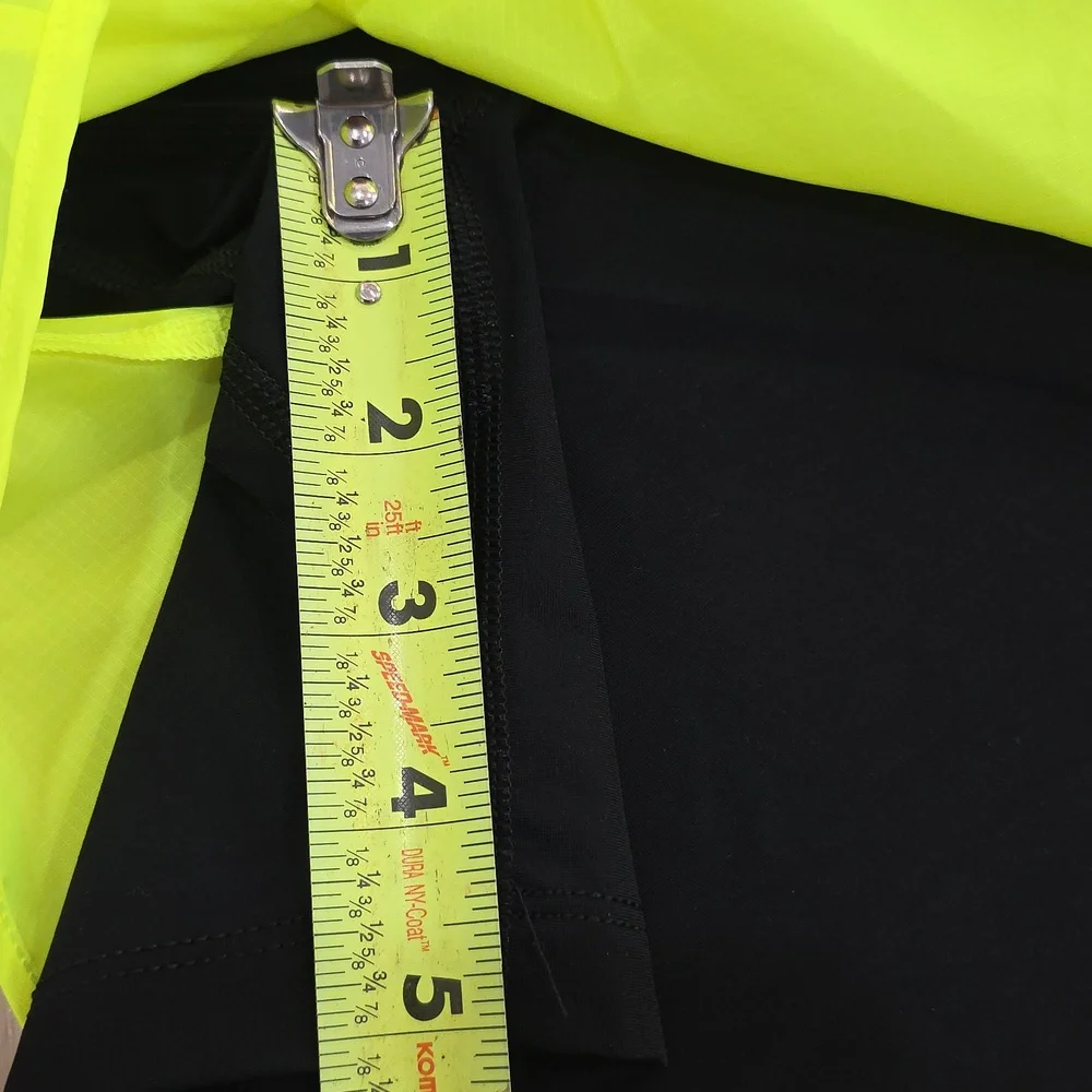 GUESS Black and Neon Yellow Athletic Stretchy Shorts